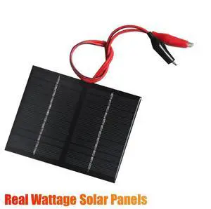 Solar Panel with Clip Charging Battery System Polycrystalline Solar Panel for Small Power Appliances,1 x Solar Panel,Black