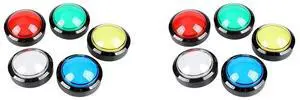 10X Arcade Buttons 60mm Dome 2.36 Inch LED Push Button with Micro-Switch for Arcade Machine Video Games Console,10 x Arcade Buttons,As shown