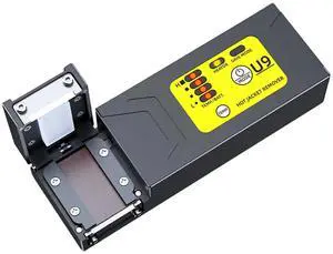 U9 Fiber Thermal Stripper Efficient Heated Wire Stripping Tool for Ribbon Fiber Includes Lithium Battery Fusion Tool(US),1 * fiber stripper 1 * adapter