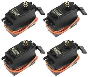 4PCS Servo Motor for Control Angle180 Metal Gear Servo 20KG Digital High Speed Torque Servo Motor for Smart Car Robot,4 x for Servo 4 x Servo Horn Kit,Black