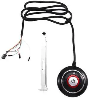 Computer Desktop Switch Button with Dual USB Port Desktop Host External Start Button Paste Type Swich,1 x Computer Desktop Switch,Black