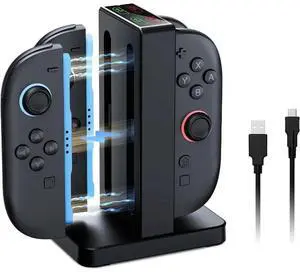 Controller charger compatible with Switch 2, Joy-Pad charging dock with audible alarm and charging indicator, USB Type-C charging cable included Controller charger compatible with Switch 2, Joy-Pad charging dock with audible alarm and charging indicator, USB Type-C charging cable included