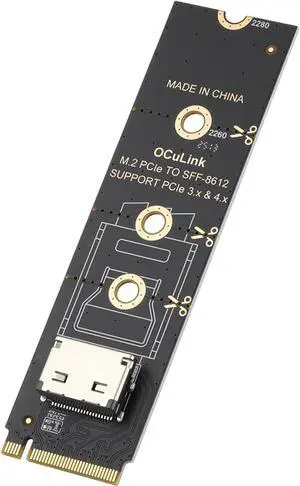 OwlTree M.2 NVME Pcie to OCuLink SFF-8612 Adapter, PCIe 4.0 x4 64Gbps to OCuLink SFF-8611 4i Host Adapter for eGPU GPU and M.2 NGFF SSD 2230 2242 2260 2280 OwlTree M.2 NVME Pcie to OCuLink SFF-8612 Adapter, PCIe 4.0 x4 64Gbps to OCuLink SFF-8611 4i Host Adapter for eGPU GPU and M.2 NGFF SSD 2230 2242 2260 2280