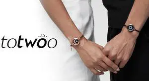 totwoo Long Distance touch Light up&Vibrate Bracelets for Co
