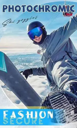 Kapvoe Photochromic Ski Goggles Magnetic Anti-Fog Lenses UV4