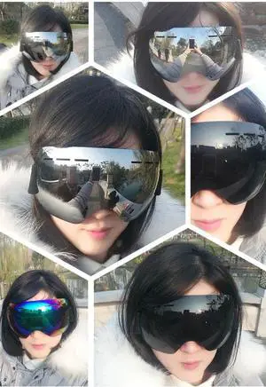 LIGHTWEIGHT Professional Ski Goggles Men UV400 Adult anti-fo