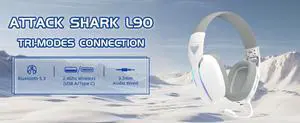ATTA SHARK L90 Ultralight Wireless Gaming Headset, BT, 2.4G,