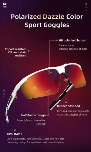Vozapow Polarized Cycling Glasses Running Sunglasses UV400 P