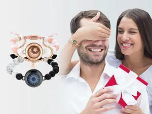 Totwoo Touch Smart Beaded Bracelets for Couple Emotional Blu