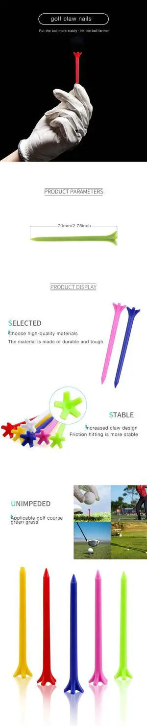 50-Pack Golf Tee Set - Unbreakable Golf Tees with Improved D 50-Pack Golf Tee Set - Unbreakable Golf Tees with Improved D