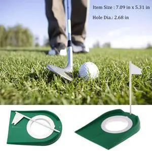 Indoor Golf Putting Trainer With Hole Flag Putter Green Prac