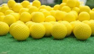 10pcs/lot Soft Indoor Practice PU Yellow Golf Balls Training