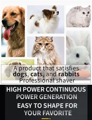 Professional Dog Hair Clipper All Metal Rechargeable Pet Tri