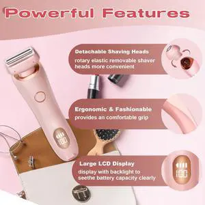 Electric Shaver Razor for Women, 2in 1 Lady Shaver Rechargea
