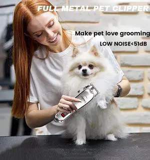 Professional Dog Hair Clipper All Metal Rechargeable Pet Tri
