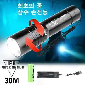 2*30W LED High Power Diving Torch IPX8 Professional Diving F