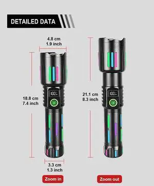 800W High Power White Laser Flashlight with Luminous Strips 800W High Power White Laser Flashlight with Luminous Strips