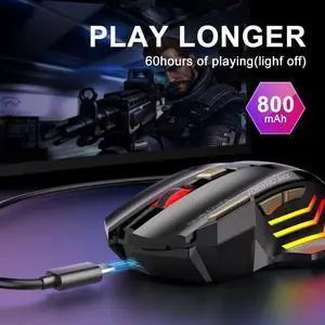 Rechargeable Wireless Mouse Bluetooth Gamer Gaming Mouse Com