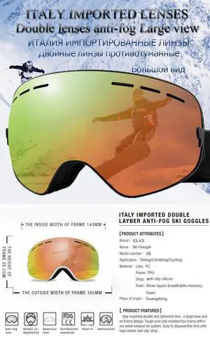 NEW Double Layers Anti-Fog Ski Goggles Snowmobile