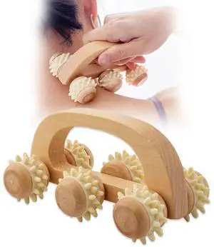 1 Pcs Wooden Massage Roller Tool, Manual Wooden Massager, Wo 1 Pcs Wooden Massage Roller Tool, Manual Wooden Massager, Wo