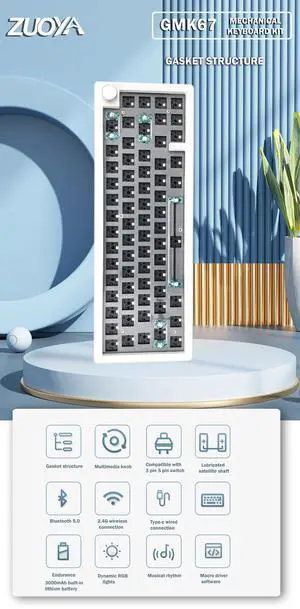GMK67 65% Gasket Bluetooth 2.4G Wireless Hot-swappable Custo