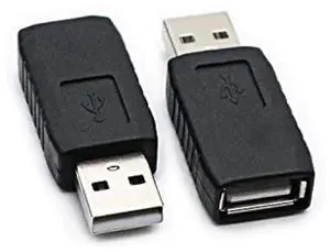 2 Pack USB 2.0 AF/AM Adapter Type A Female to USB A Male Adapter Connector Converter Plug
