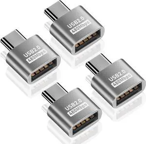 USB C to USB Adapter 10Gbps, Type C Male to A Female Extension Adapater Support Data Transfer and Charging for Phone, Laptop, USB Keyboard 4 Pack (Silver) USB C to USB Adapter 10Gbps, Type C Male to A Female Extension Adapater Support Data Transfer and Charging for Phone, Laptop, USB Keyboard 4 Pack (Silver)
