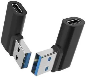 90 USB-C to USB-A Right Angle Adapter - Sync & Charge, 2Pack 90 USB-C to USB-A Right Angle Adapter - Sync & Charge, 2Pack