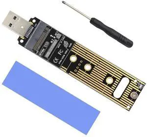 NVME to USB Adapter, M.2 SSD to Type-A Card (No Cable Need), High Performance 10 Gbps USB 3.1 Gen 2 Bridge Chip, Use as Portable SSD, USB to M2 SSD Key M, Support Windows XP/ 7/8 /10, MAC OS