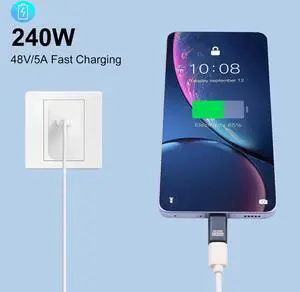 2-Pack USB C Extension Adapter, [80Gbps/240W PD/8K@60Hz], Male to Female USB Type C Extender Support Type C Fast Charging for Thunderbolt 5/4, iPhone 15, MacBook, Steam Deck, Switch