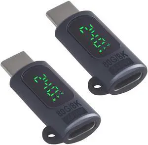 USB C Extension Adapter 80Gbps, 240W Charging, 8K@60Hz Video, USB C Extender Digital Display Thunderbolt 5 Adapter for Headphone, Hub, Laptops,Game Controller,OTG Phone, Grey 2pcs USB C Extension Adapter 80Gbps, 240W Charging, 8K@60Hz Video, USB C Extender Digital Display Thunderbolt 5 Adapter for Headphone, Hub, Laptops,Game Controller,OTG Phone, Grey 2pcs