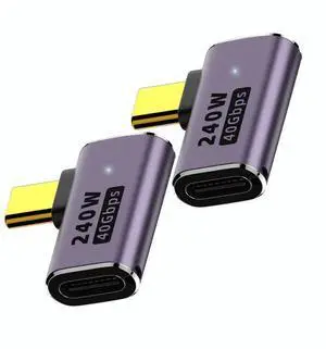 Right Angle USB C Male to Female Adapter Extender .Type C Coupler with PD 240W 40 Gbps 8K/60hz Video Compatible for Thunderbolt 4/3, MacBook Pro/Air, Laptop, Tablet, Phone Right Angle USB C Male to Female Adapter Extender .Type C Coupler with PD 240W 40 Gbps 8K/60hz Video Compatible for Thunderbolt 4/3, MacBook Pro/Air, Laptop, Tablet, Phone