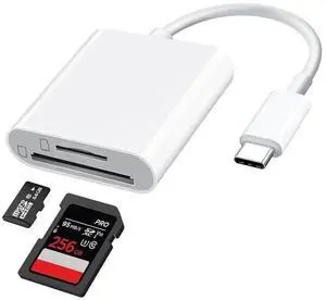 USB C SD Card Reader Dongle(2in1)Type-C Multiport Micro SD TF Camera Memory Adapter C Flash Drive 3.0 Macbook Pro Compatible for Galaxy S22 S23 Ultra Google Apple IPhone15 Pro Max Plus IPad Pro Air