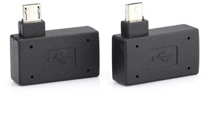 Silver OTG Adapter With Left & Right Angle Micro USB – For Amazon Firestick 4K, 2 Port