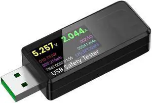 USB 3.0 Tester Multimeter 3.7-32V 0-5.1A USB Voltage Tester USB Digital Current and Voltage Tester Meter Voltmeter Ammeter IPS Color Display Capacity Power Charger Detector