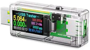 USB 3.0 Tester, PS Color Display Digital Multimeter Voltmeter Current and Voltage Monitor, DC 5.1A/30V/150W Power Meter Tester, Test Speed of Chargers, Cables, Capacity of Power Banks-Clear USB 3.0 Tester, PS Color Display Digital Multimeter Voltmeter Current and Voltage Monitor, DC 5.1A/30V/150W Power Meter Tester, Test Speed of Chargers, Cables, Capacity of Power Banks-Clear
