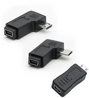 USB Micro to Mini Adapter, 3-Pack, Black USB Micro to Mini Adapter, 3-Pack, Black