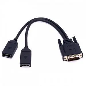 LFH DMS-59Pin Male to Dual DP Displayport Female Splitter Extension Dongle Cable for Desktop Computer Graphics Card 03T8403 XP688AA LFH DMS-59Pin Male to Dual DP Displayport Female Splitter Extension Dongle Cable for Desktop Computer Graphics Card 03T8403 XP688AA