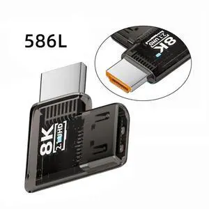 Right Angled 90 Degree Horizontal HDMI Male to HDMI 2.1 Female UHD Extension Adapter Extender Transparent with Smart LED 8K 60hz HDTV Right Angled 90 Degree Horizontal HDMI Male to HDMI 2.1 Female UHD Extension Adapter Extender Transparent with Smart LED 8K 60hz HDTV