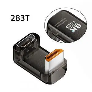 Down Angled 360 Degree Opposite U Shape Back HDMI Male to HDMI 2.1 Female UHD Extension Adapter Extender Transparent with Smart LED 8K 60hz HDTV Down Angled 360 Degree Opposite U Shape Back HDMI Male to HDMI 2.1 Female UHD Extension Adapter Extender Transparent with Smart LED 8K 60hz HDTV