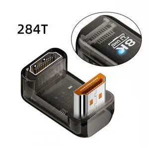 Up Angled 360 Degree Opposite U Shape Back HDMI Male to HDMI 2.1 Female UHD Extension Adapter Extender Transparent with Smart LED 8K 60hz HDTV Up Angled 360 Degree Opposite U Shape Back HDMI Male to HDMI 2.1 Female UHD Extension Adapter Extender Transparent with Smart LED 8K 60hz HDTV