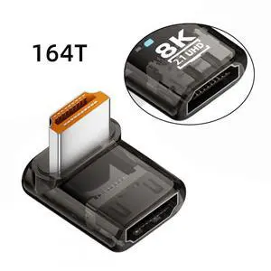 Up Angled 90 Degree Low Profile HDMI Male to HDMI 2.1 Female UHD Extension Adapter Extender Transparent with Smart LED 8K 60hz HDTV Up Angled 90 Degree Low Profile HDMI Male to HDMI 2.1 Female UHD Extension Adapter Extender Transparent with Smart LED 8K 60hz HDTV