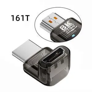 Up Angled 90 Degree HDMI Male to HDMI 2.1 Female UHD Extension Adapter Extender Transparent with Smart LED 8K 60hz HDTV Up Angled 90 Degree HDMI Male to HDMI 2.1 Female UHD Extension Adapter Extender Transparent with Smart LED 8K 60hz HDTV