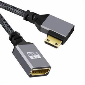4K Type-C MINI HDMI 1.4 Male 90 Degree Right Angled to HDMI Female Extension Cable for DV MP4 Camera DC Laptop 4K Type-C MINI HDMI 1.4 Male 90 Degree Right Angled to HDMI Female Extension Cable for DV MP4 Camera DC Laptop