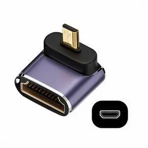 Down Angled Micro HDMI Male to HDMI 2.1 Female UHD Extension Gold Converter Adapter Support 8K 60hz HDTV Down Angled Micro HDMI Male to HDMI 2.1 Female UHD Extension Gold Converter Adapter Support 8K 60hz HDTV