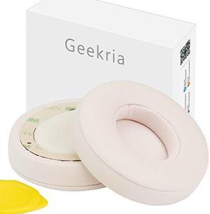 geekria earpads for beats by dr. dre solo3, solo 3.0, solo2 wireless onear headphone replacement ear pad / ear cushion / ear cups / ear cover / earpad repair parts matte gold