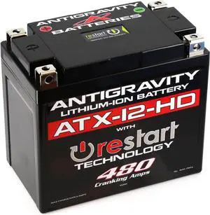 Antigravity ATX12-HD. Heavy Duty Lithium Motorcycle and Powersport Battery with Built in Jump Starting, 8Ah, ATV, Quad, UTV, Scooter, Lawn Mower, Generator Battery - Harley, Honda, Kawasaki