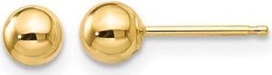 Gold Button Ball 4mm Stud Earrings in 14K Yellow Gold