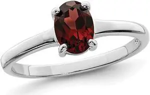 1.90 Carat (ctw) Oval-Cut Red Garnet Ring in Sterling Silver