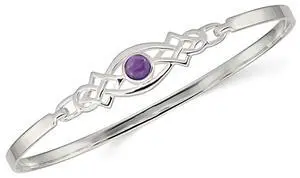 Sterling Silver Purple Amethyst Bangle Bracelet